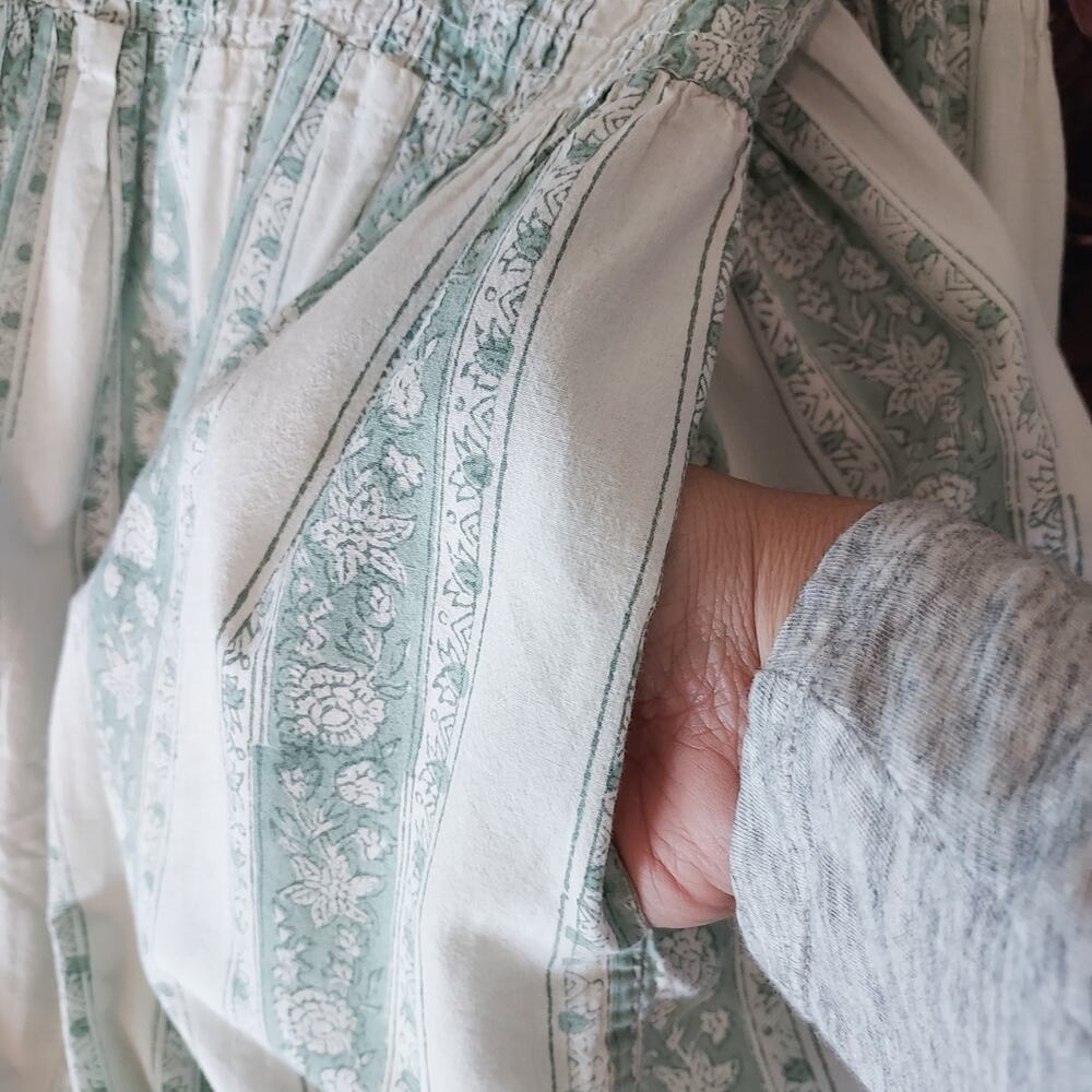 Mille Resort & Travel Mint Green & Cream Tiered Maxi 'Olympia' Dress Size M - Picture 12 of 13